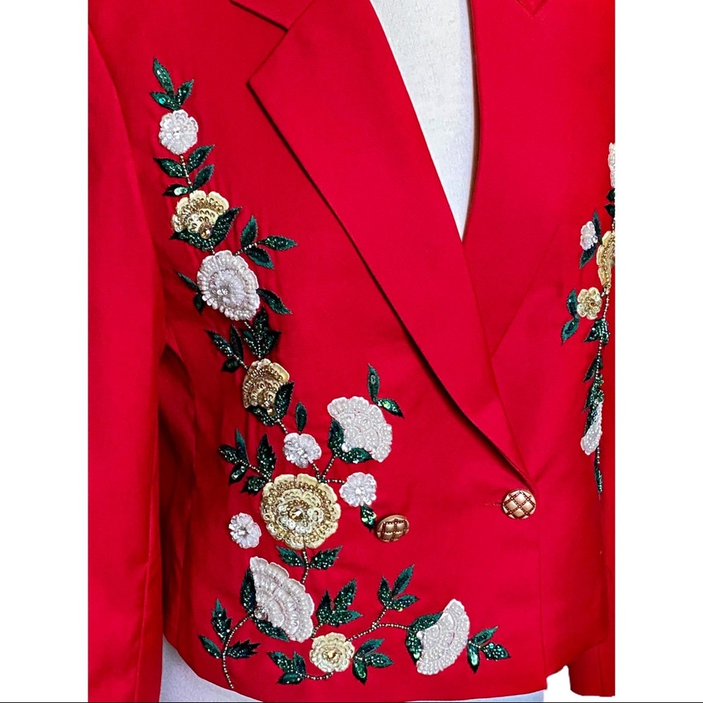 Double press crop embroidered  jacket/coat - Picture 5 of 10
